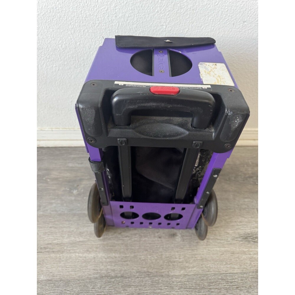 ZUCA Rolling Bag Black Purple Travel Sport Cart Backpack Wheels Ice Skating - Picture 3 of 4